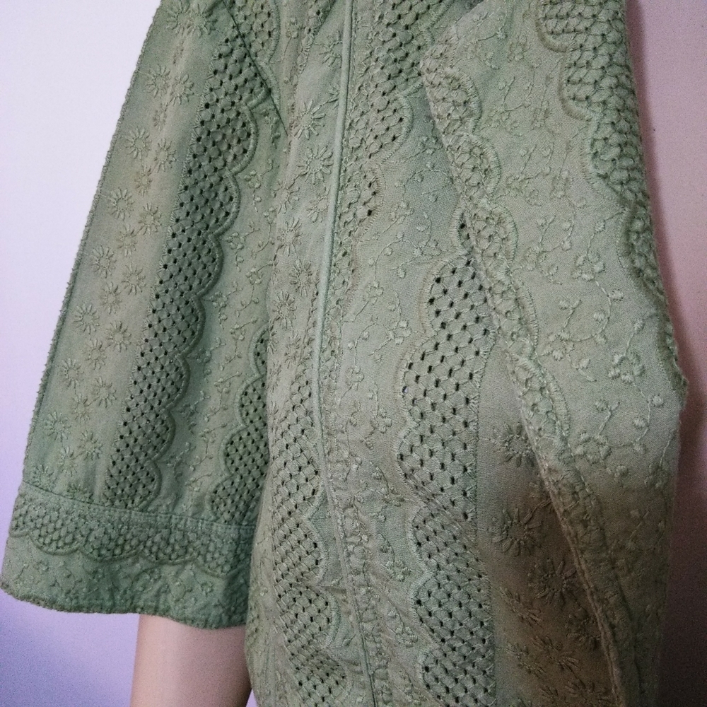 Coldwater Creek Green Top Sz 16 - Picture 3 of 10